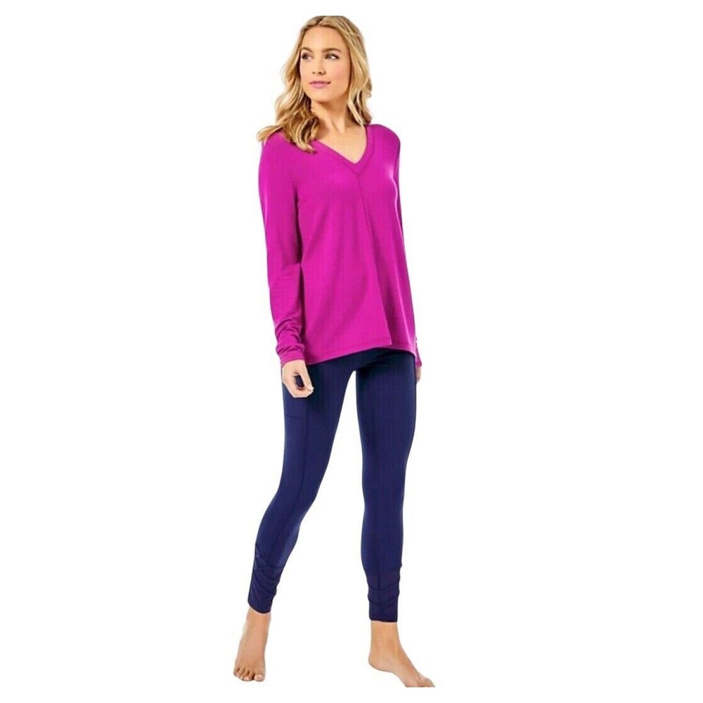 LILLY PULITZER Areli Knit Pullover Top BORDEAUX BERRY Luxletic Size Large NWOT - Picture 6 of 15